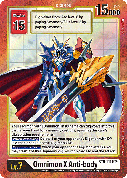 Digimon TCG Card BT5-111_P1 Omnimon X Anti-body