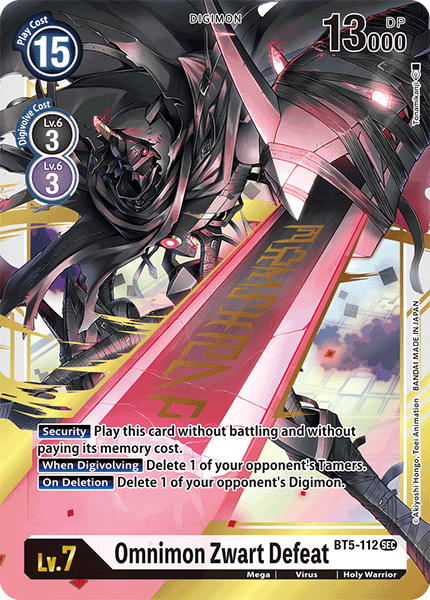 Digimon TCG Card BT5-112 Omnimon Zwart Defeat