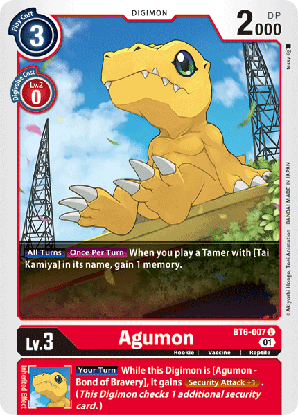 Digimon TCG Card 'BT6-007' 'Agumon'