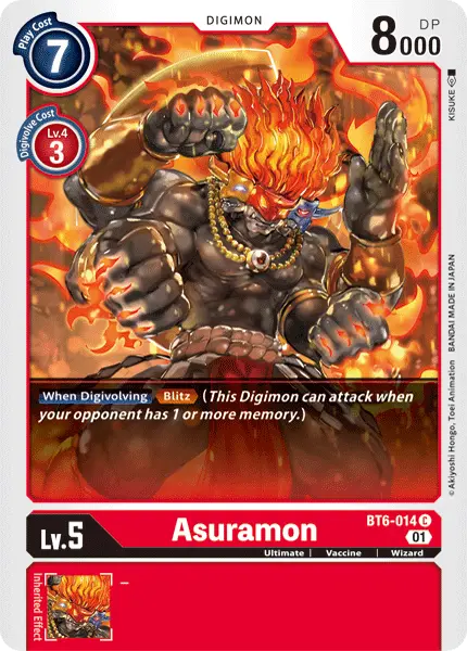 Digimon TCG Card BT6-014 Asuramon