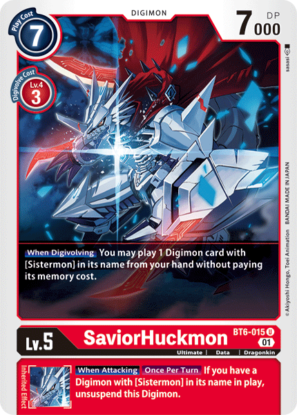 Digimon TCG Card BT6-015 SaviorHuckmon
