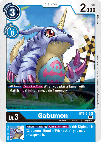 Digimon TCG Card 'BT6-019' 'Gabumon'