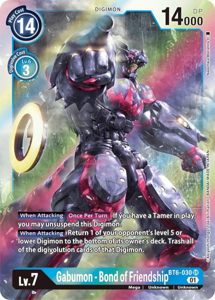 Digimon TCG Card 'BT6-030' 'Gabumon - Bond of Friendship'