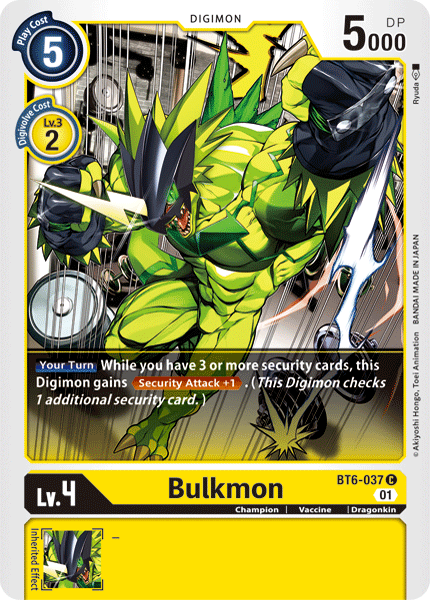 Digimon TCG Card 'BT6-037' 'Bulkmon'