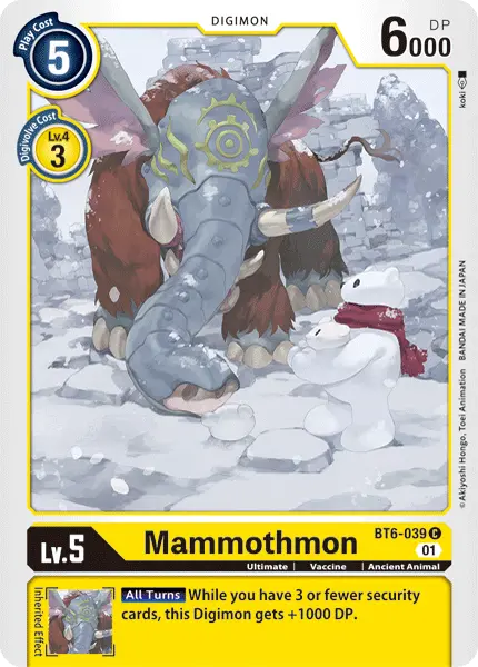 Digimon TCG Card BT6-039 Mammothmon