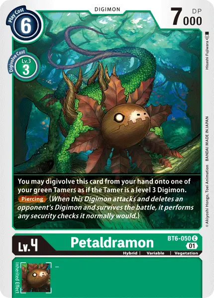 Digimon TCG Card 'BT6-050' 'Petaldramon'