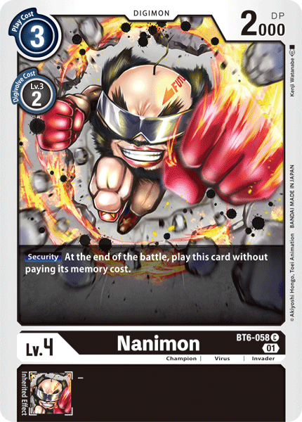 Digimon TCG Card 'BT6-058' 'Nanimon'