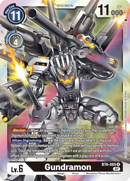 Digimon TCG Card 'BT6-065' 'Gundramon'