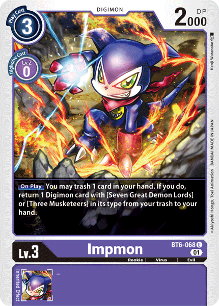 Digimon TCG Card 'BT6-068' 'Impmon'