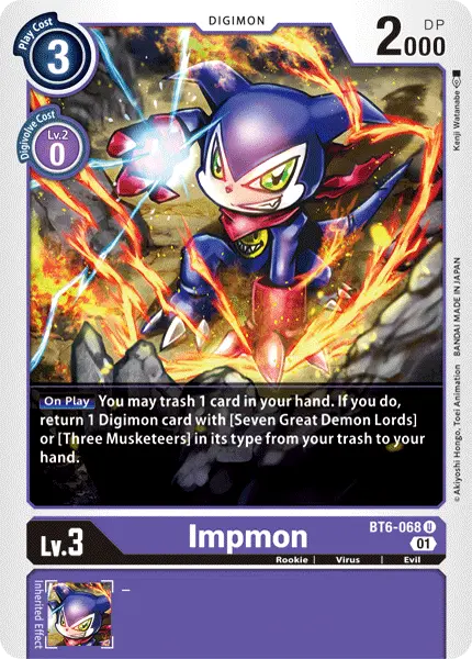 Digimon TCG Card 'BT6-068' 'Impmon'