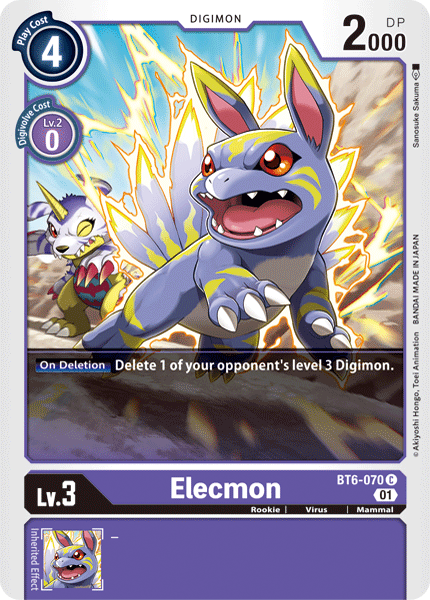 Digimon TCG Card 'BT6-070' 'Elecmon'