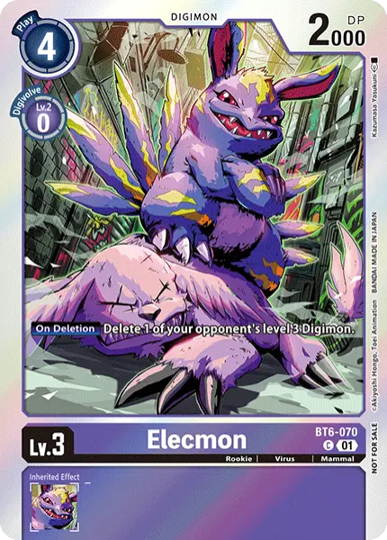 Digimon TCG Card BT6-070_P1 Elecmon