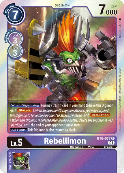 Digimon TCG Card 'BT6-077' 'Rebellimon'