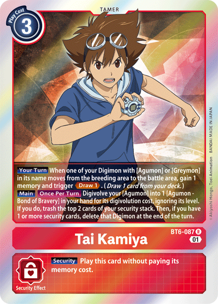 Digimon TCG Card 'BT6-087' 'Tai Kamiya'