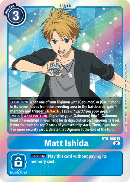 Digimon TCG Card 'BT6-088' 'Matt Ishida'