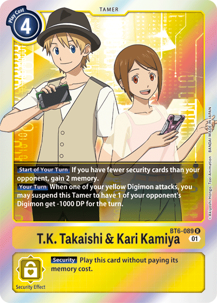 Digimon TCG Card BT6-089 T.K. Takaishi & Kari Kamiya