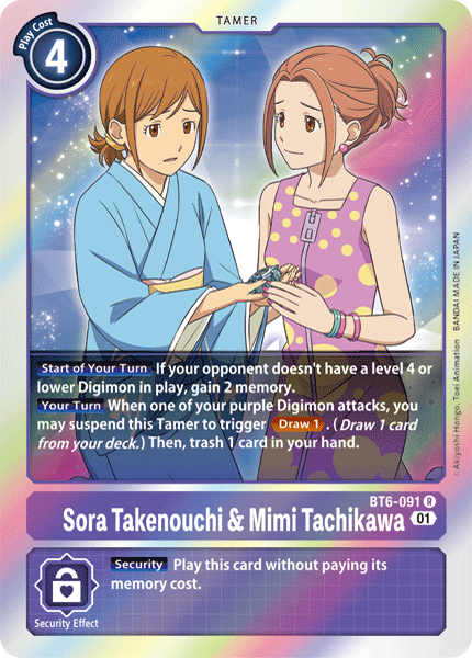 Digimon TCG Card 'BT6-091' 'Sora Takenouchi & Mimi Tachikawa'