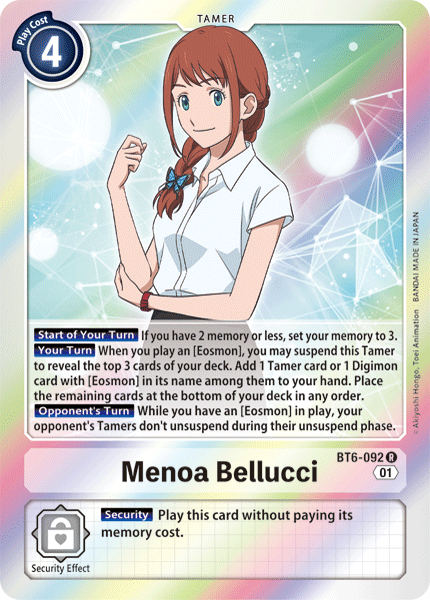 Digimon TCG Card 'BT6-092' 'Menoa Bellucci'