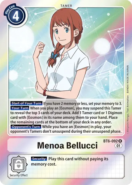 Digimon TCG Card 'BT6-092' 'Menoa Bellucci'