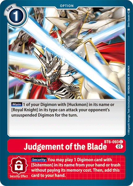 Digimon TCG Card 'BT6-093' 'Judgement of the Blade'