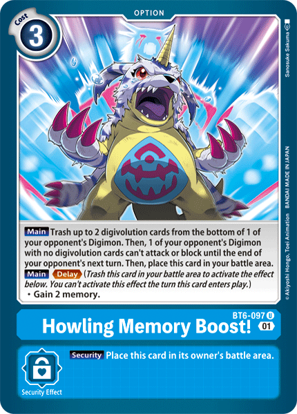 Digimon TCG Card 'BT6-097' 'Howling Memory Boost!'