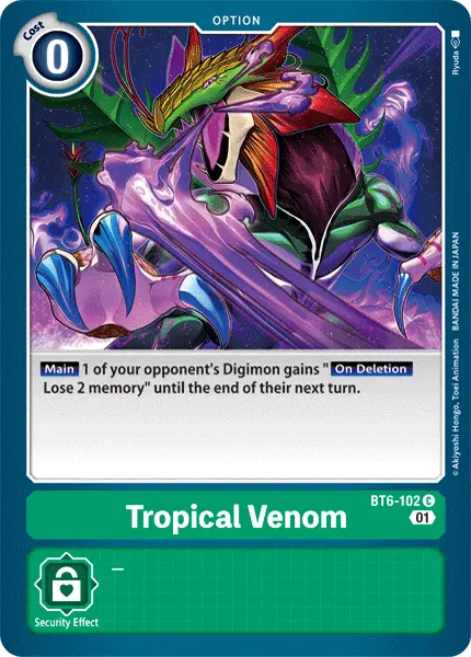 Digimon TCG Card BT6-102 Tropical Venom