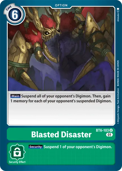 Digimon TCG Card BT6-103 Blasted Disaster