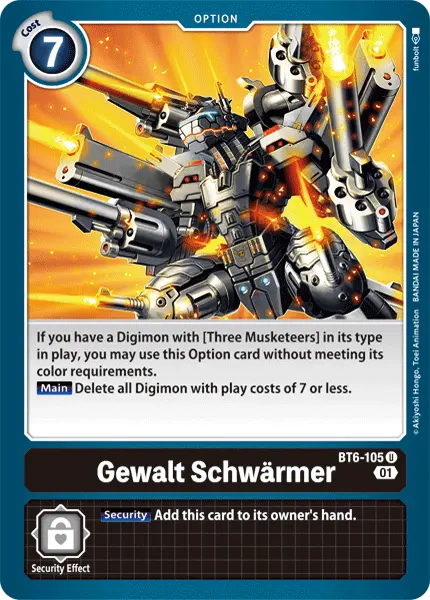 Digimon TCG Card 'BT6-105' 'Gewaltschwarmer'