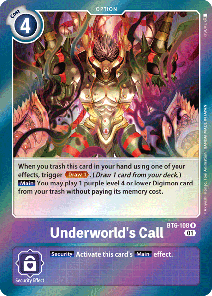 Digimon TCG Card 'BT6-108' 'Underworld's Call'