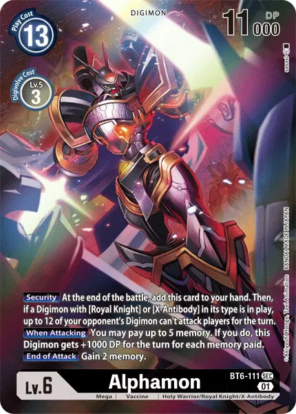 Digimon TCG Card BT6-111_P1 Alphamon