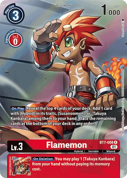 Digimon TCG Card 'BT7-008_P1' 'Flamemon'