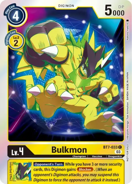 Digimon TCG Card 'BT7-033_P1' 'Bulkmon'