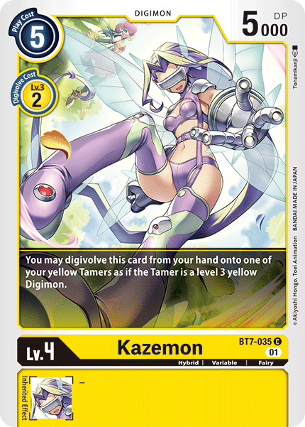 Digimon TCG Card 'BT7-035' 'Kazemon'