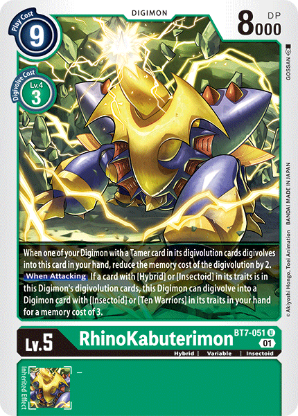 Digimon TCG Card 'BT7-051' 'RhinoKabuterimon'