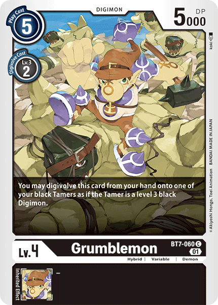 Digimon TCG Card BT7-060 Grumblemon
