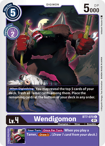 Digimon TCG Card 'BT7-070' 'Wendigomon'