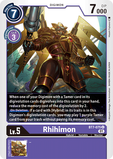 Digimon TCG Card 'BT7-075' 'Rhihimon'