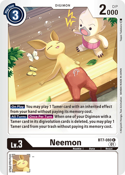 Digimon TCG Card BT7-080 Neemon
