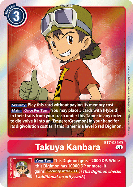 Digimon TCG Card BT7-085 Takuya Kanbara