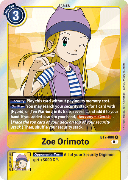 Digimon TCG Card 'BT7-088' 'Zoe Orimoto'
