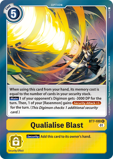 Digimon TCG Card 'BT7-100' 'Qualialise Blast'