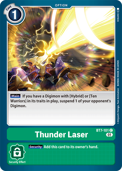 Digimon TCG Card BT7-101 Thunder Laser