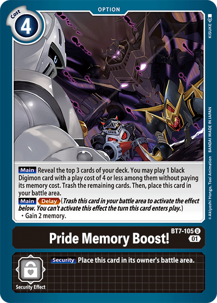 Digimon TCG Card 'BT7-105' 'Pride Memory Boost!'