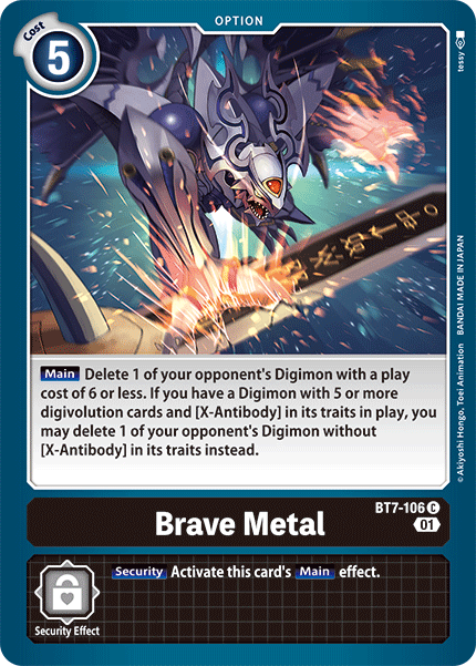 Digimon TCG Card 'BT7-106' 'Brave Metal'