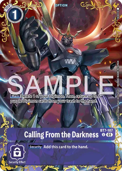 Digimon TCG Card 'BT7-107_P1' 'Calling From the Darkness'