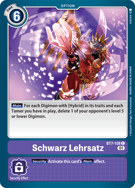 Digimon TCG Card 'BT7-108' 'Schwarz Lehrsatz'
