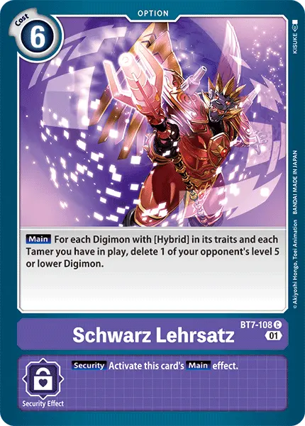 Digimon TCG Card 'BT7-108' 'Schwarz Lehrsatz'