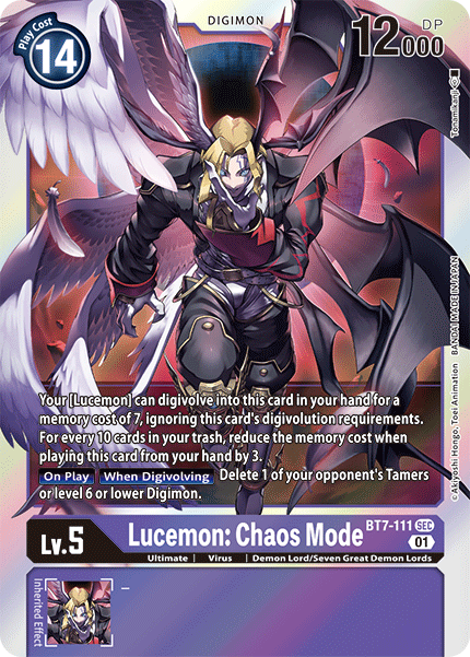 Digimon TCG Card 'BT7-111' 'Lucemon : Chaos Mode'