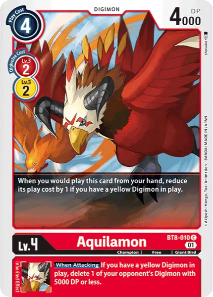 Digimon TCG Card BT8-010 Aquilamon