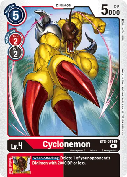 Digimon TCG Card 'BT8-011' 'Cyclonemon'